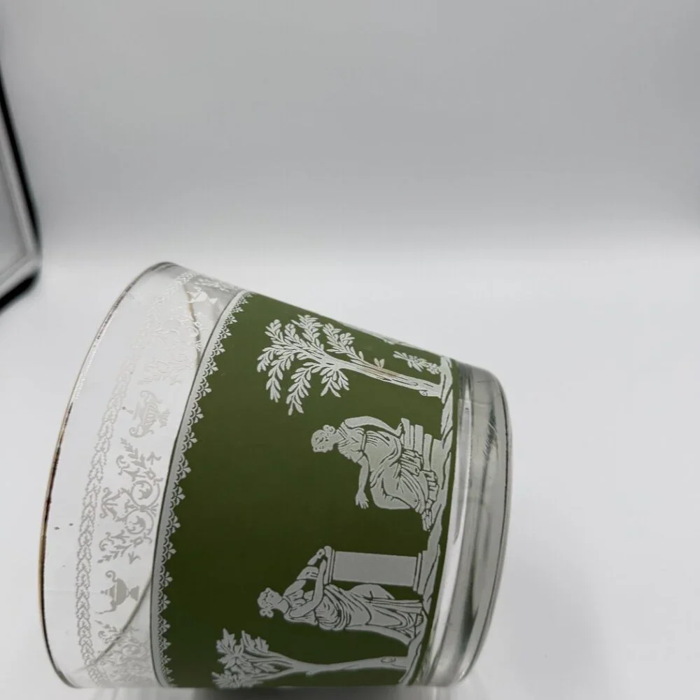 Jeanette Vintage Glass Hellenic Greek Gods Ice Bucket, MCM, Barware, Collectible